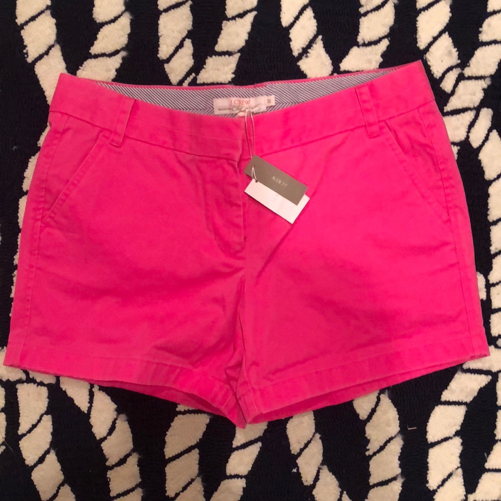 JCrew hot pink broken in chino shorts